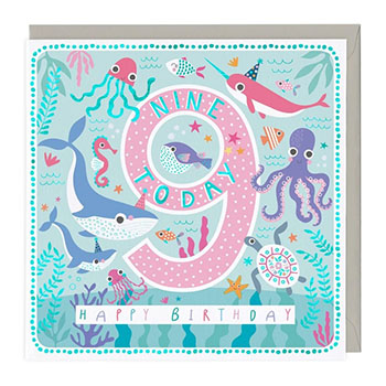 Card 9 Today Sea Life Birthday